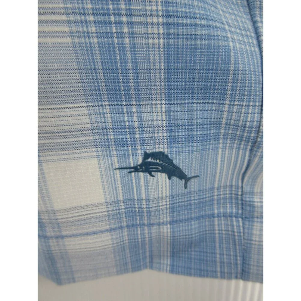 Tommy Bahama Shorts 42 Chino Golf Performance Plaid Stretch Marlin